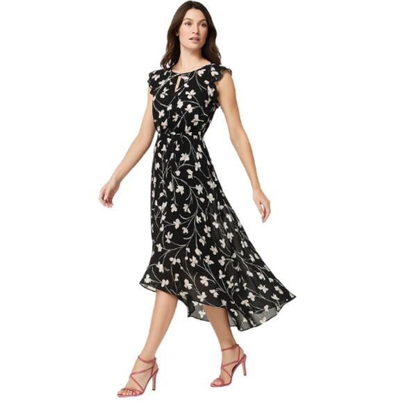 White House Black Market Wrap Hi-Low Sheer Floral Dress – EUC Size 6 - Picture 1 of 5